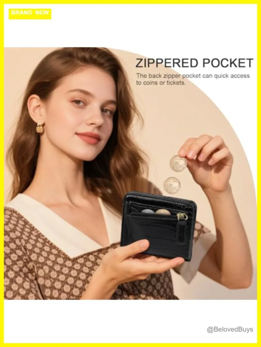 Vegan Crocodile Print RFID Blocking Bi-Fold Wallet Card Holder